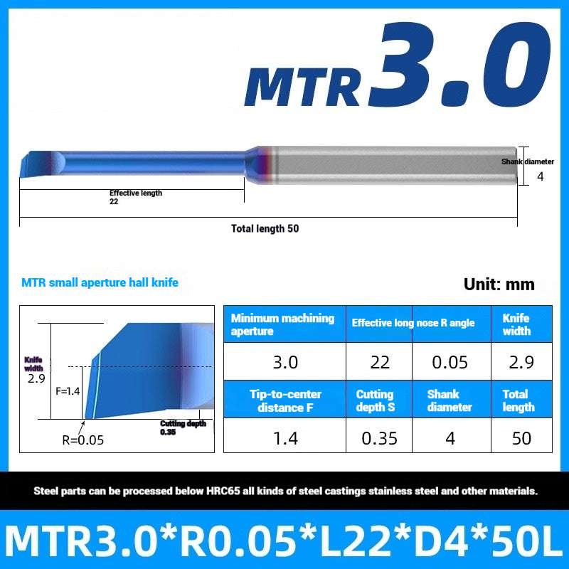 1122-MTR Small Bore Boring Tools Precision Boring Tools for Wear-Resistant Steel CNC Boring Bars Tungsten Carbide Alloy Shock-Resistant Miniature Turning Tools Shandong Denso Pricision Tools Co.,Ltd.